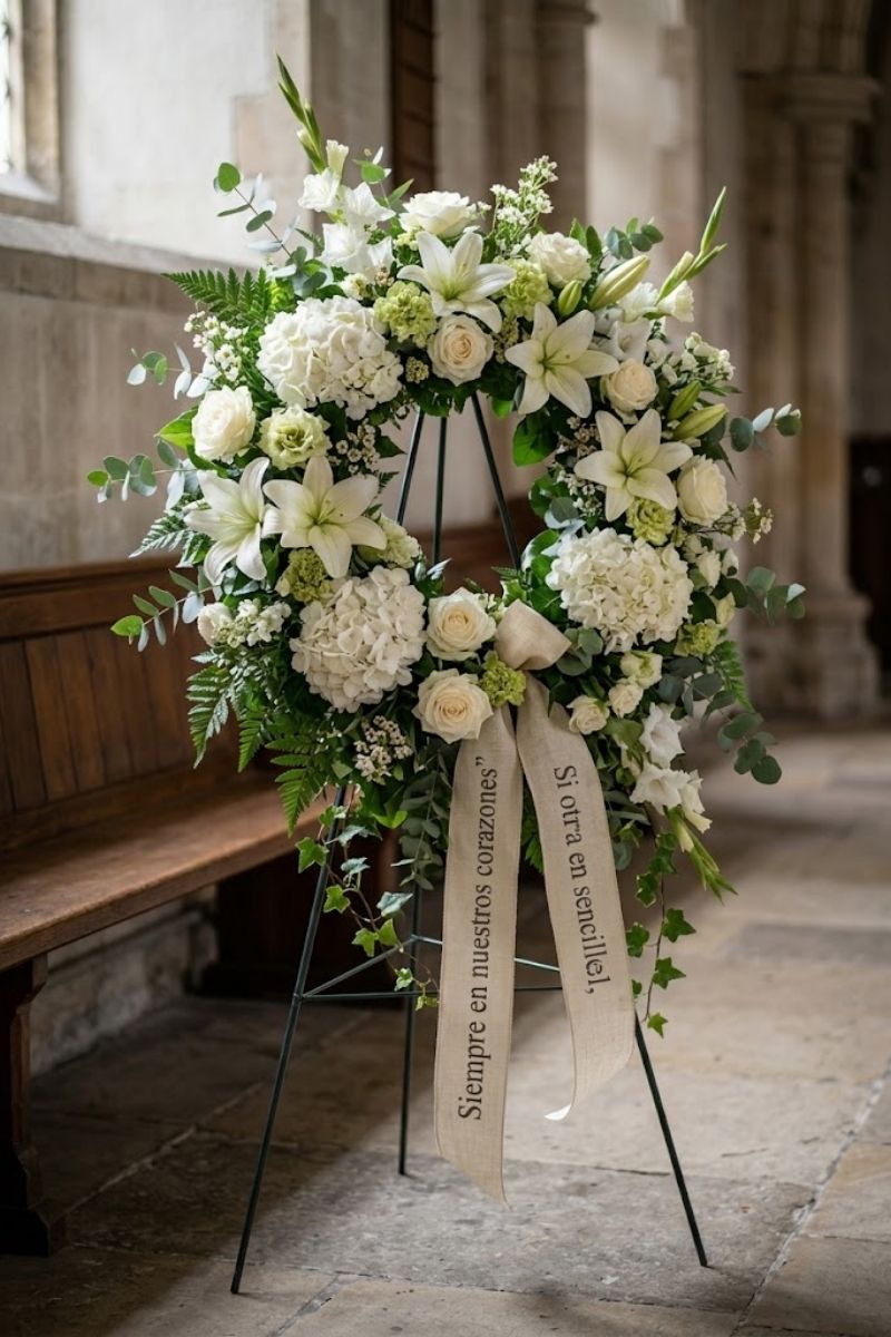 corona de flores para funerales